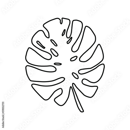 Monstera leaf icon vector. Tropical leaves illustration sign. Palm symbol or logo.
