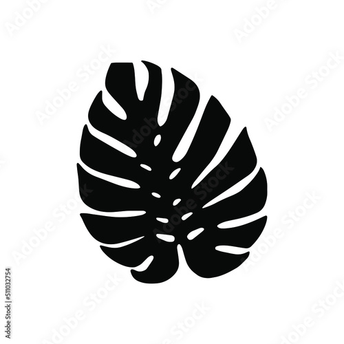Monstera leaf icon vector. Tropical leaves illustration sign. Palm symbol or logo.