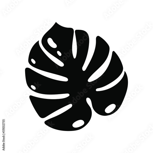 Monstera leaf icon vector. Tropical leaves illustration sign. Palm symbol or logo.