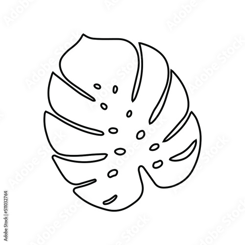 Monstera leaf icon vector. Tropical leaves illustration sign. Palm symbol or logo.