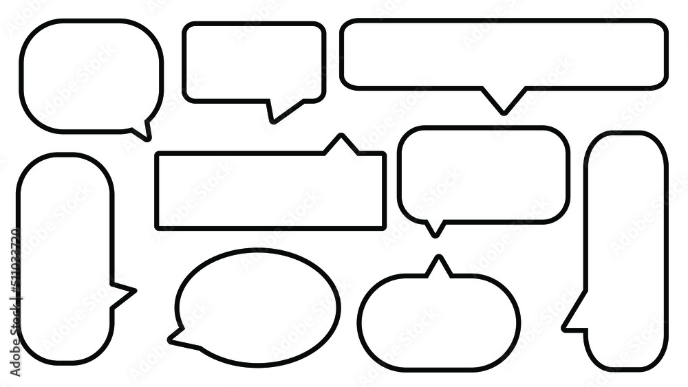 collection of a blank black and white speech bubble, conversation box, chat box, speaking balloon, and thinking box illustration on white background perfect for your design collection of a blank black and white speech bubble, conversation box, chat box, speaking balloon, and thinking box illustration on white background perfect for your design