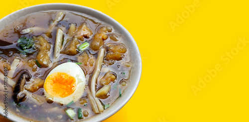 Fish maw soup on white background. photo