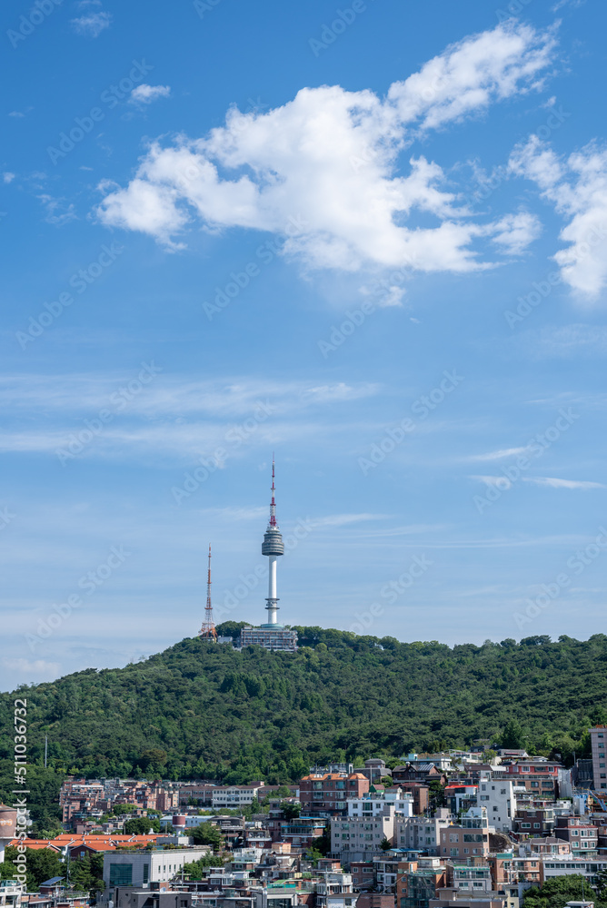 Itaewon district and Namsan Tower in Yongsan, Seoul, South Korea