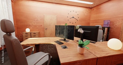 Realistic 3D Render of Office Interior