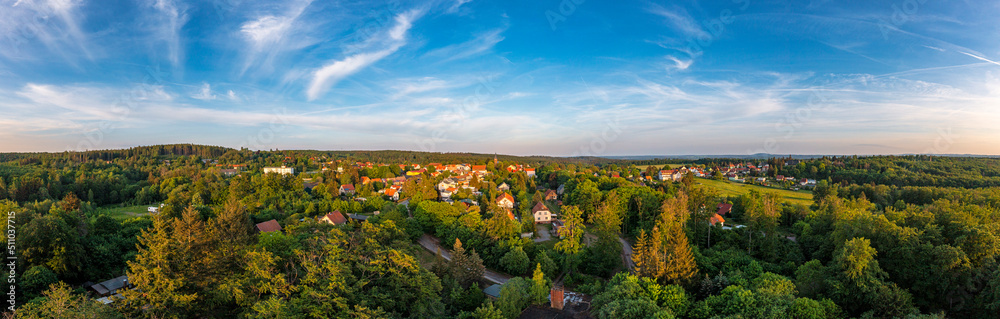 Luftbild Blick über Friedrichsbrunn im Harz