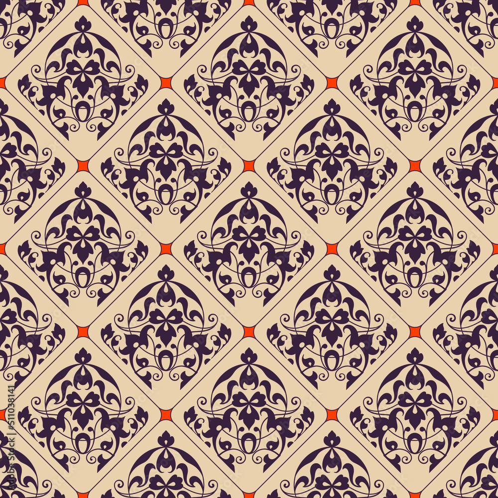 seamless pattern tile Portuguese pattern - Azulejos vector, fashion interior design tiles. decoration for wall, floor, floral vector background.