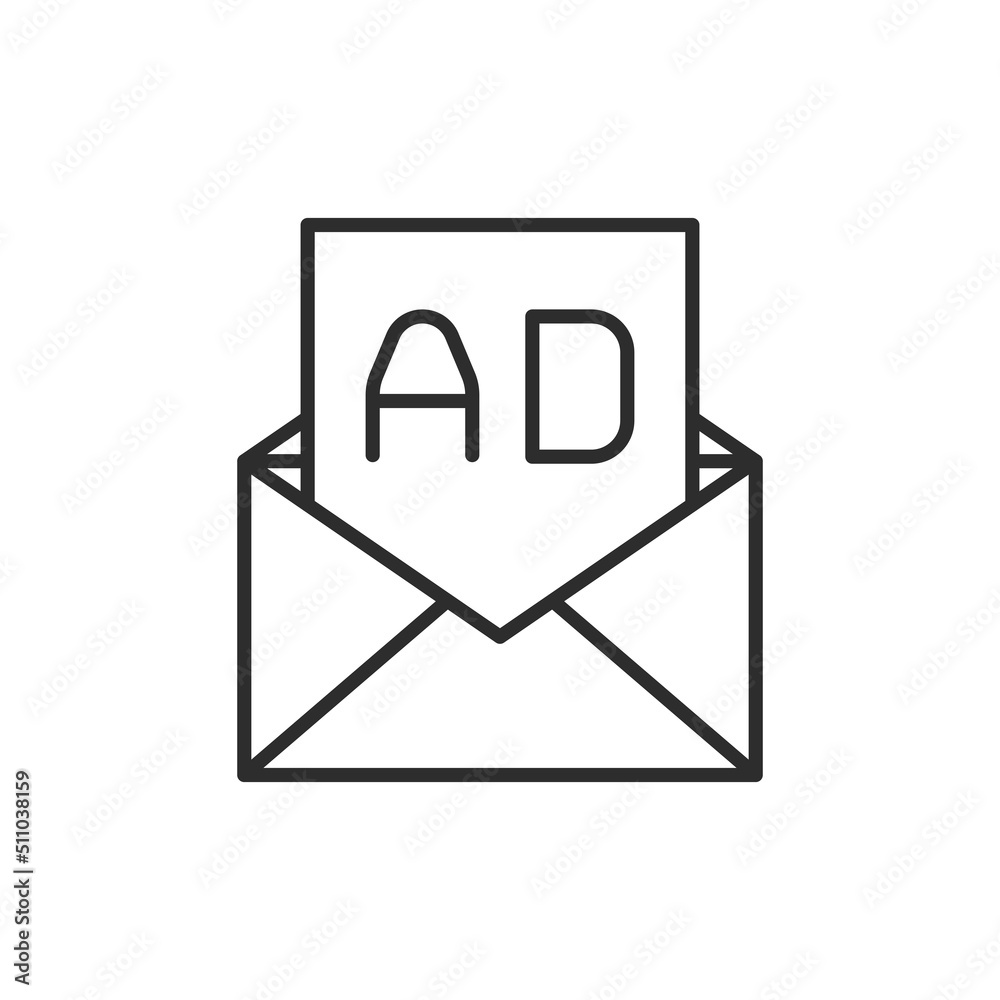 Advertising mailing icon. High quality black vector illustration.. Advertising mailing icon. High quality black vector illustration..