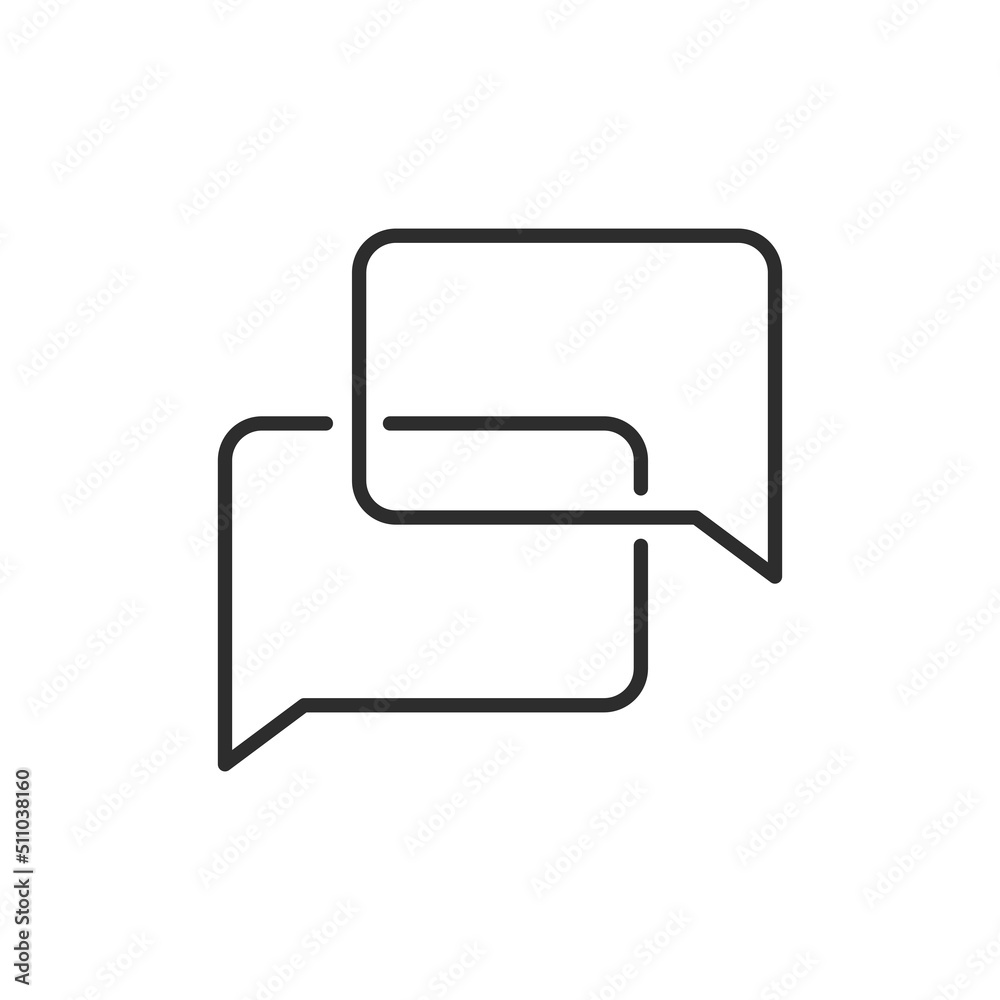 Correspondence, two dialog boxes icon. High quality black vector illustration. Correspondence, two dialog boxes icon. High quality black vector illustration.