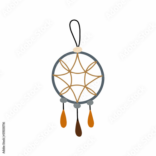 Dream catcher on a white background. Vector illustration in boho style for your design photo