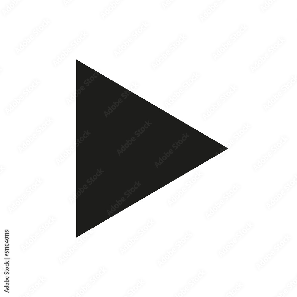 Play video button solid icon. Right arrow glyph vector symbol. Play video button solid icon. Right arrow glyph vector symbol.