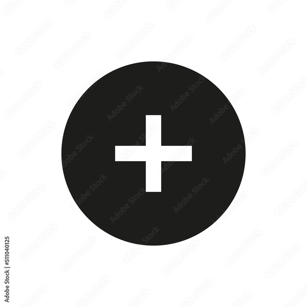 Round plus solid icon. Add new item glyph vector symbol. Round plus solid icon. Add new item glyph vector symbol.