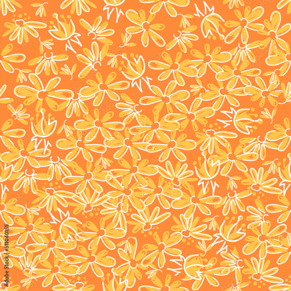 Floral seamless pattern background for fashion prints, fabric, wallpaper and all prints on background earth tone color.
