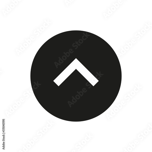 Circle arrow up solid icon. Collapse glyph vector symbol.