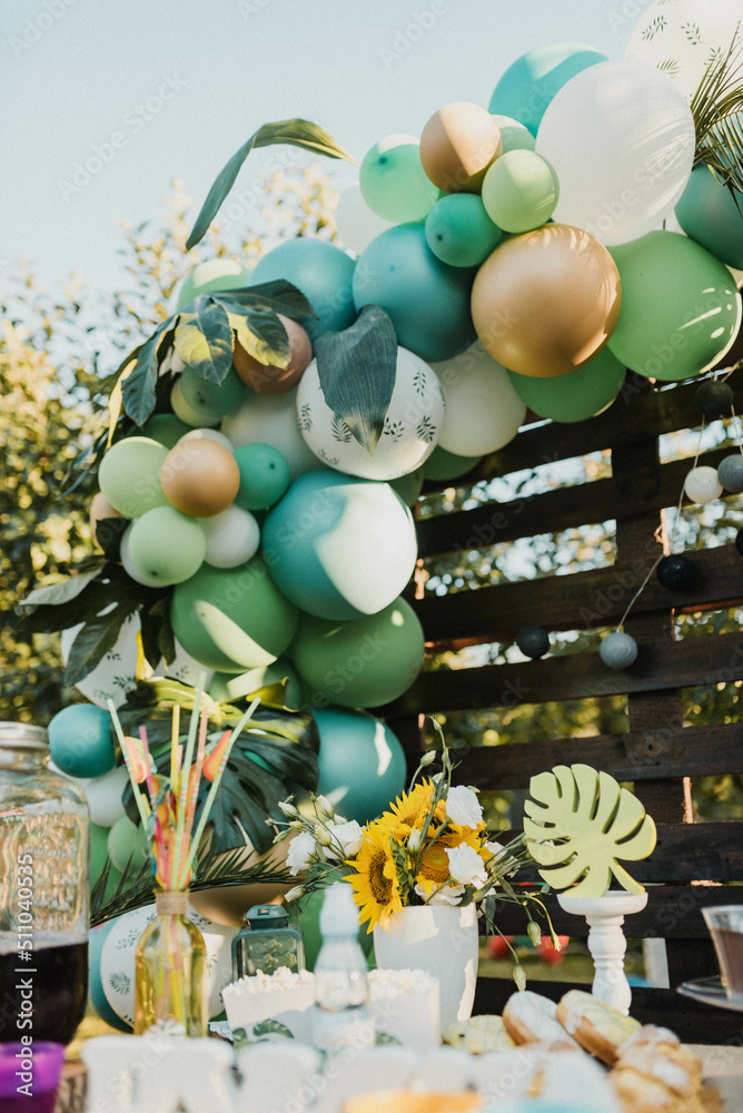  Balloons party decor. Celebration concept.