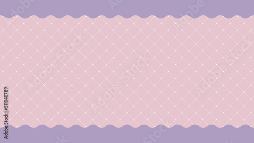 シックなチェック柄にドットと波模様の背景イラスト（ファンシー）
