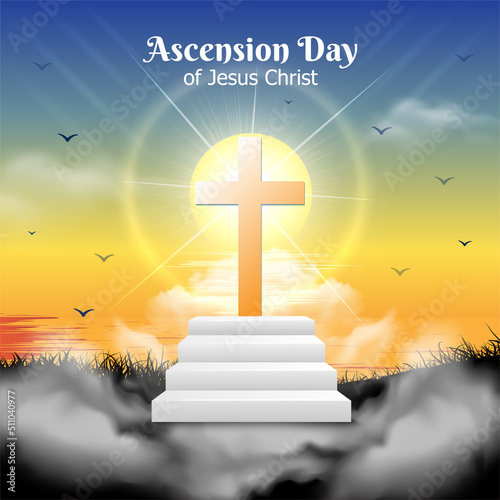 Wonderful Ascension Day of Jesus Christ design vector illustration