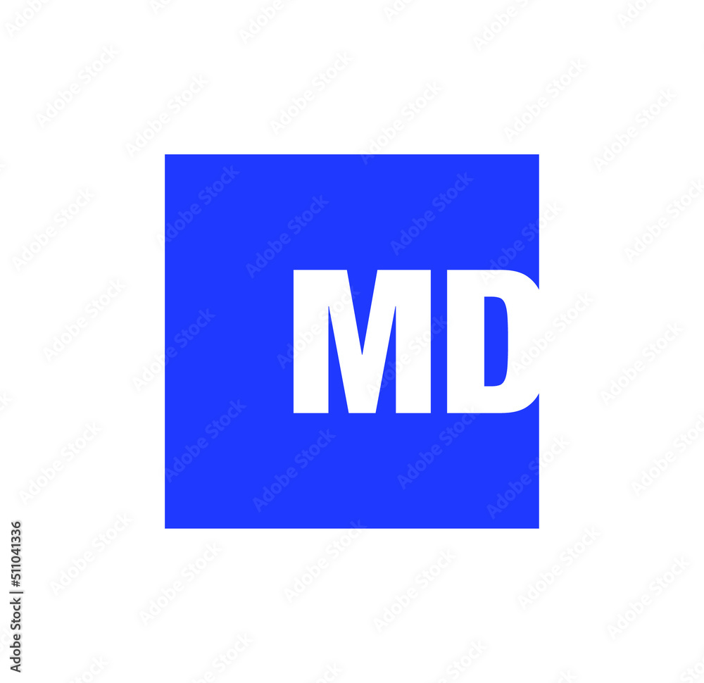 MD company name initial letters monogram. MD typography logo. MD company name initial letters monogram. MD typography logo.