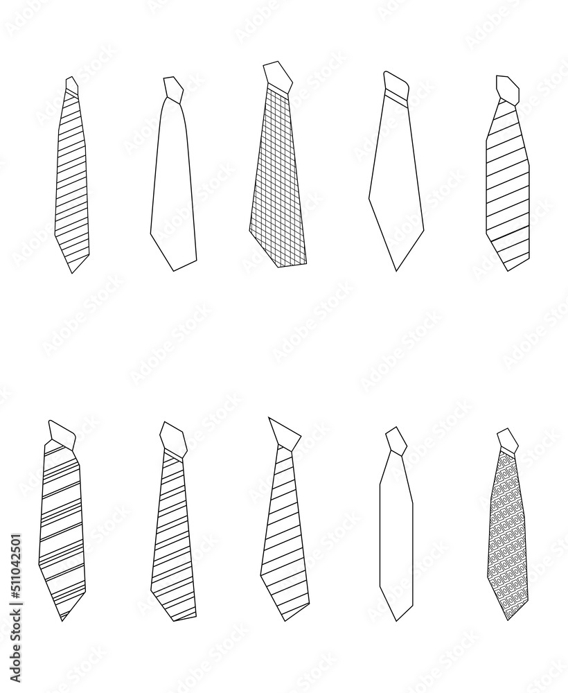 Tie suit icon set. Isometric set of tie suit vector icons outline ...
