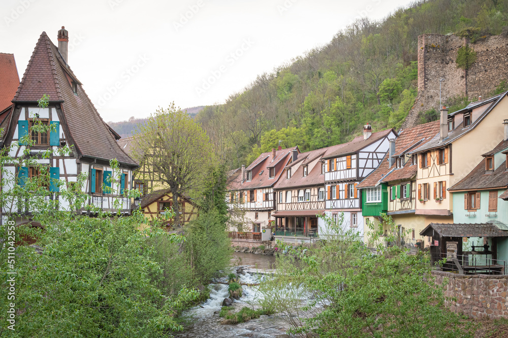 Traditional old alsatian houses in Kaysersberg in Alsace in the department of Haut-Rhin of the Grand Est region of France Traditional old alsatian houses in Kaysersberg in Alsace in the department of Haut-Rhin of the Grand Est region of France