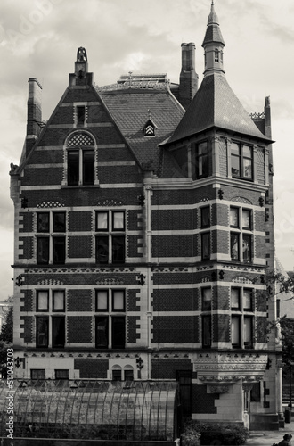 Black and white historical house from amsterdam