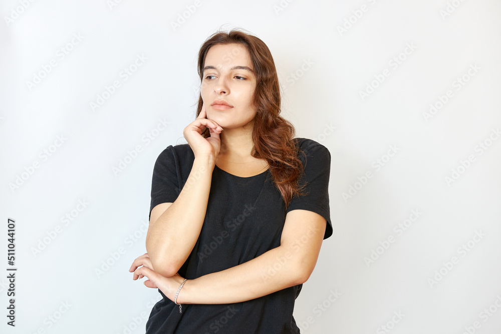 Beautiful girl with a pensive look. Emotions. Beautiful girl with a pensive look. Emotions.