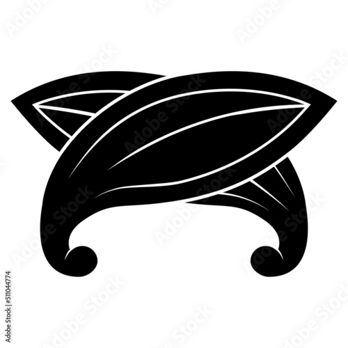 家紋です。二葉違い茗荷といいます。