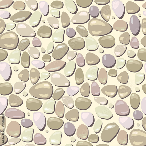 A seamless background of cobblestones in pastel colours. EPS10 vector format.