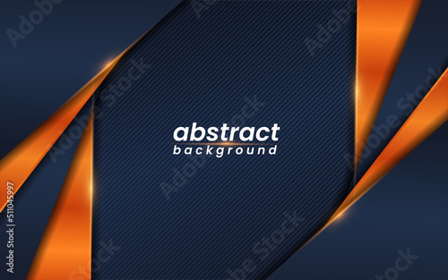 Abstract navy background with shiny orange gradient