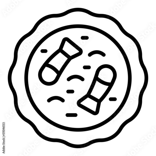 Fish paella icon outline vector. Spanish food. Cooking spain