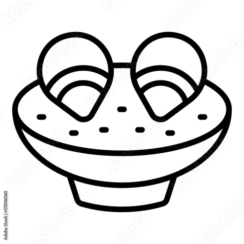 Omelette paella icon outline vector. Spanish food. Fish cuisine