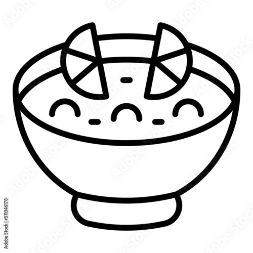Lemon paella icon outline vector. Culinary fish. Dish pan