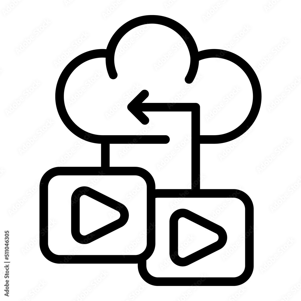 Cloud monetize icon outline vector. Data blog. Money video Cloud monetize icon outline vector. Data blog. Money video