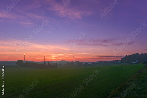 Sonnenuntergang im Ostalbkreis / Baden-Württemberg