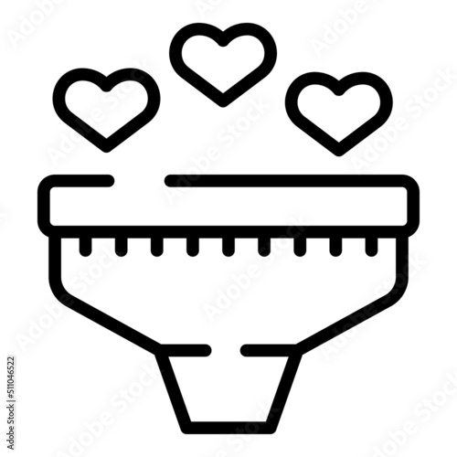 Like online funnel icon outline vector. Profit data. Content database