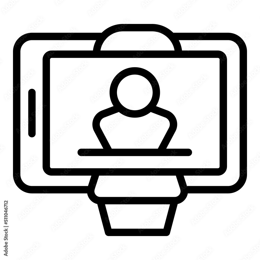 Blog phone icon outline vector. Data profit. Video app Blog phone icon outline vector. Data profit. Video app
