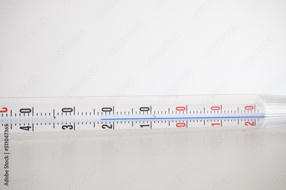 Old-fashioned mercury thermometer macro close up shot, no people Old-fashioned mercury thermometer macro close up shot, no people