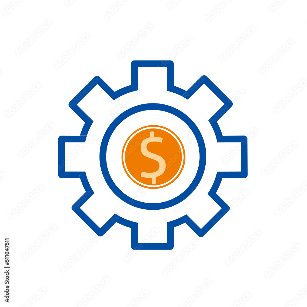 money setting icon.vector gear with money with simple design money setting icon.vector gear with money with simple design
