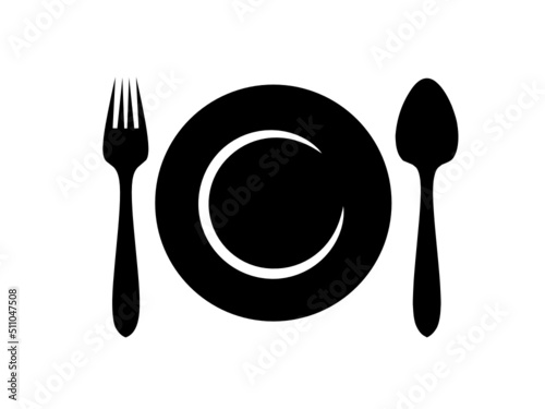 vintage restaurant icon. spoon, fork and plate vector