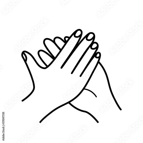 Gesture hands applauding and clapping. Bravo expression by applause. Vector illustration on a white background.