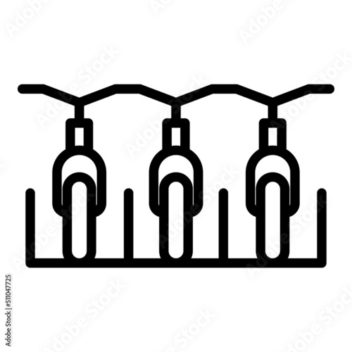 Bicycle park lot icon outline vector. Area place. Rack station