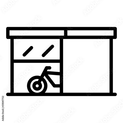 Street shop bicycle icon outline vector. Bike parking. Area place