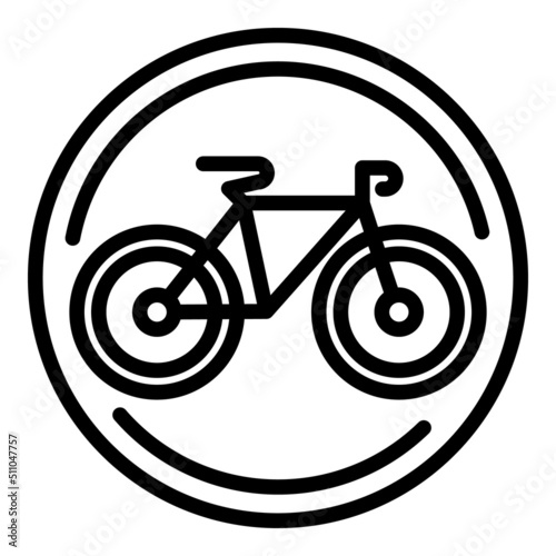 Bicycle parking road sign icon outline vector. Area place. Station rack