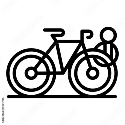 Bicycle wired parking icon outline vector. Park area. Station stand
