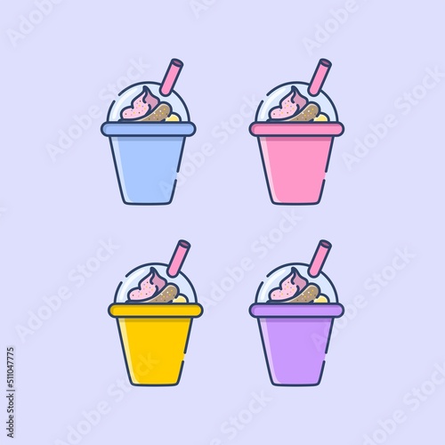 ice cream on cup vector illustration