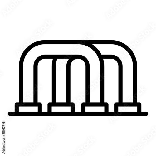 Metal bike bars icon outline vector. Parking area. Rack station