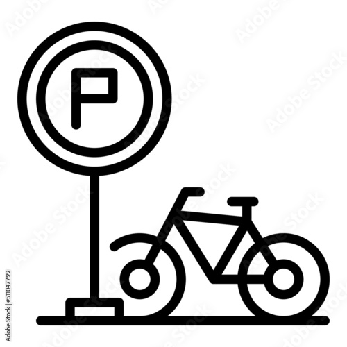 City bike parking icon outline vector. Park cycle. Area place