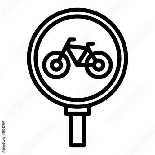 Road sign icon outline vector. Bike parking. Park cycle