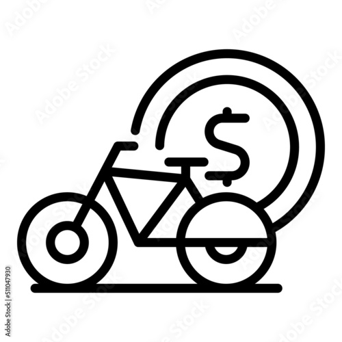 Rent bicycle icon outline vector. Area lot. Stand station