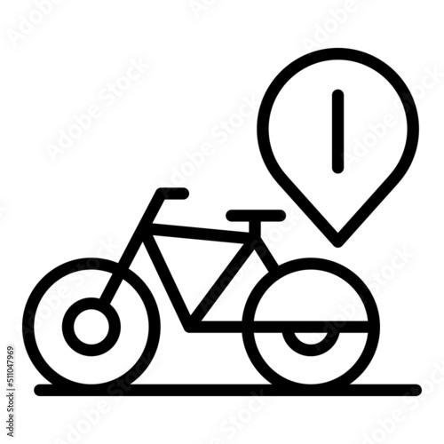 Bike rent location icon outline vector. Area lot. Cycle park