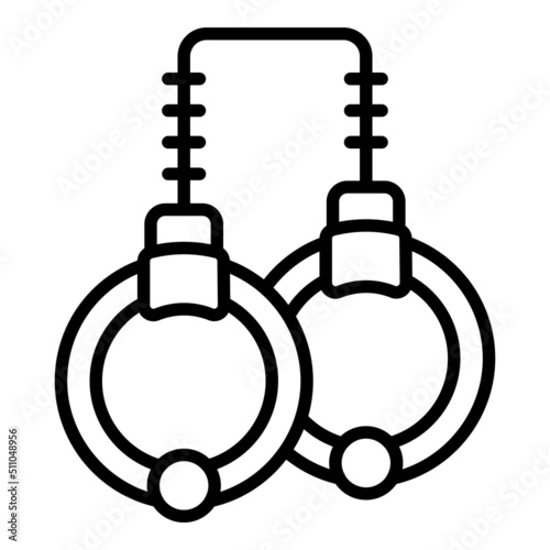 Modern handcuff icon outline vector. Hand jail. Prison thief